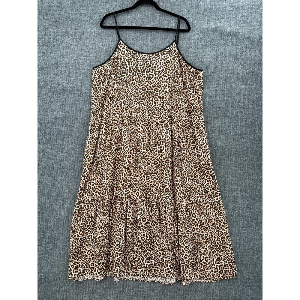 Sofia Vergara Intimates Womens Leopard Print Nightgown Slip Dress Size XL Tiered